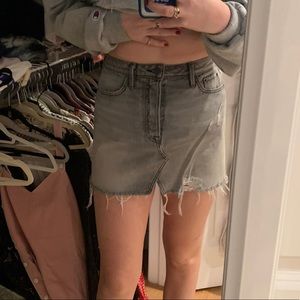 GRLFRND grey denim skirt